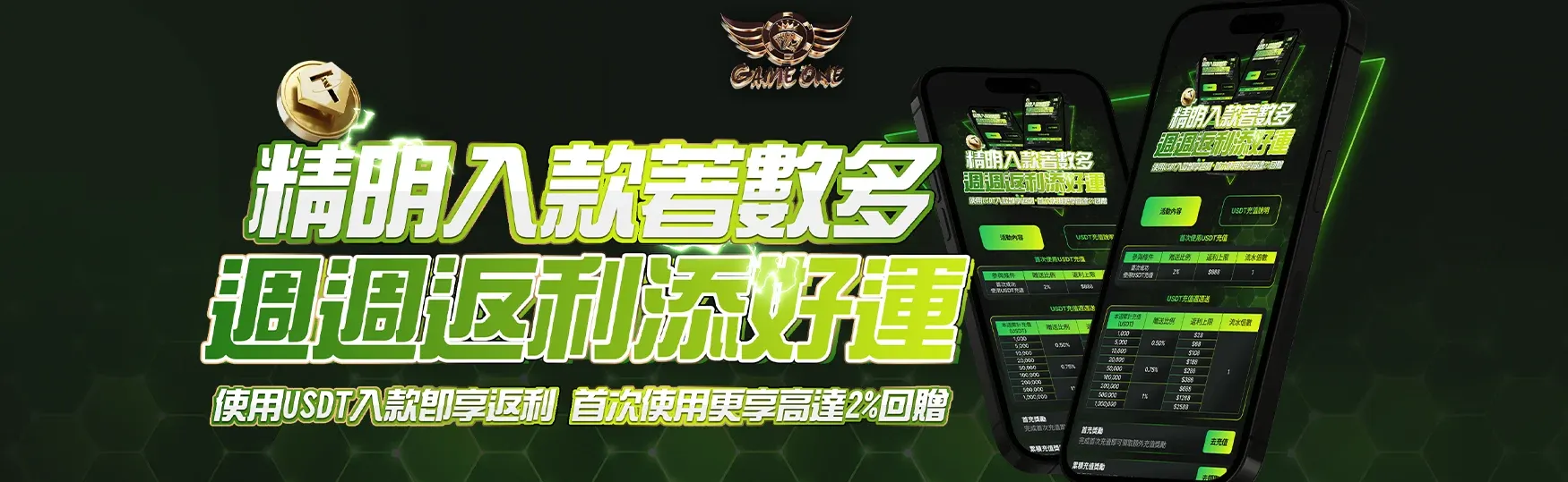 Gameone娛樂城 精明入款享高回饋